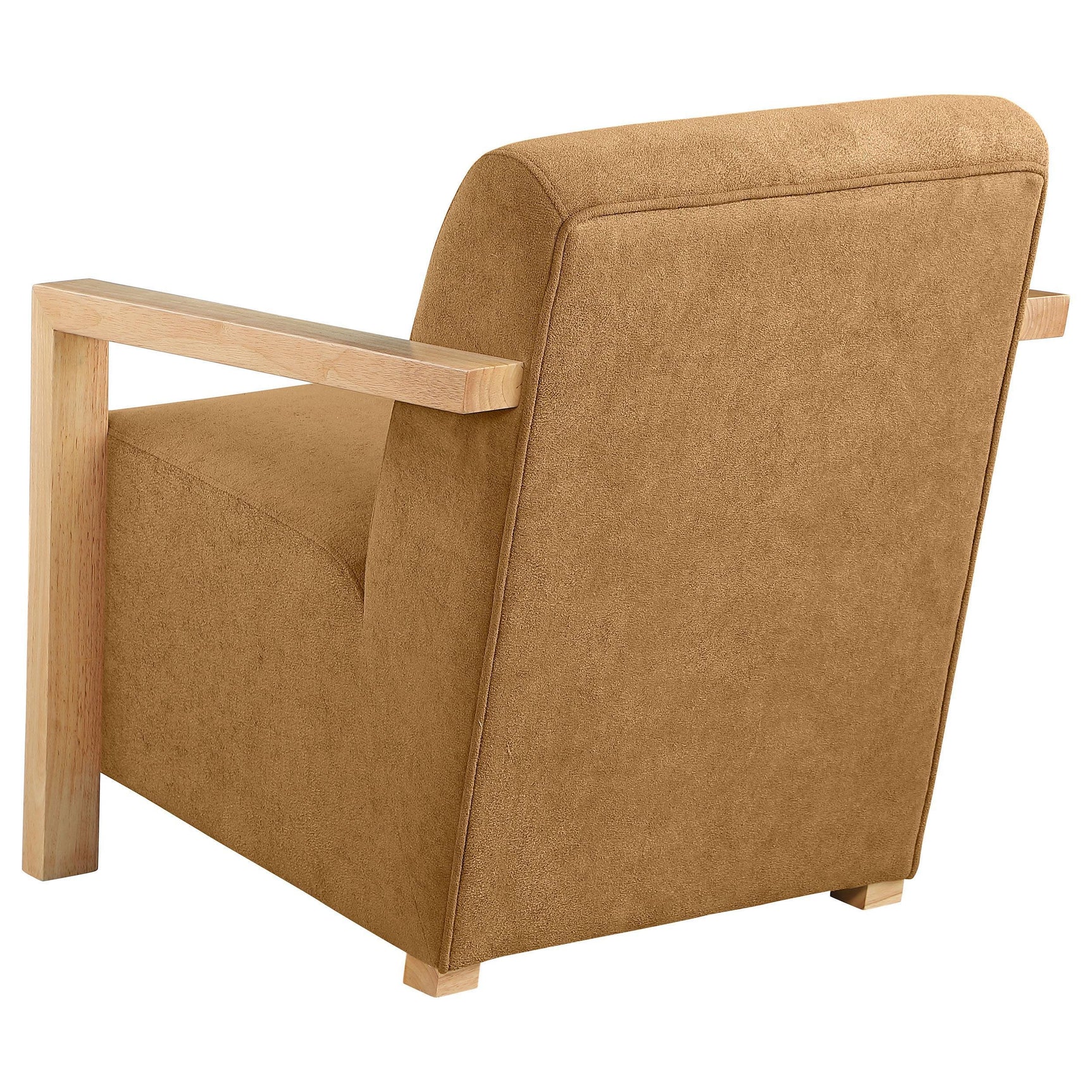 DIEGO BUNK BED Diego Upholstered Accent Arm Chair with Wood Arms Honey 902268 - Ella Furniture