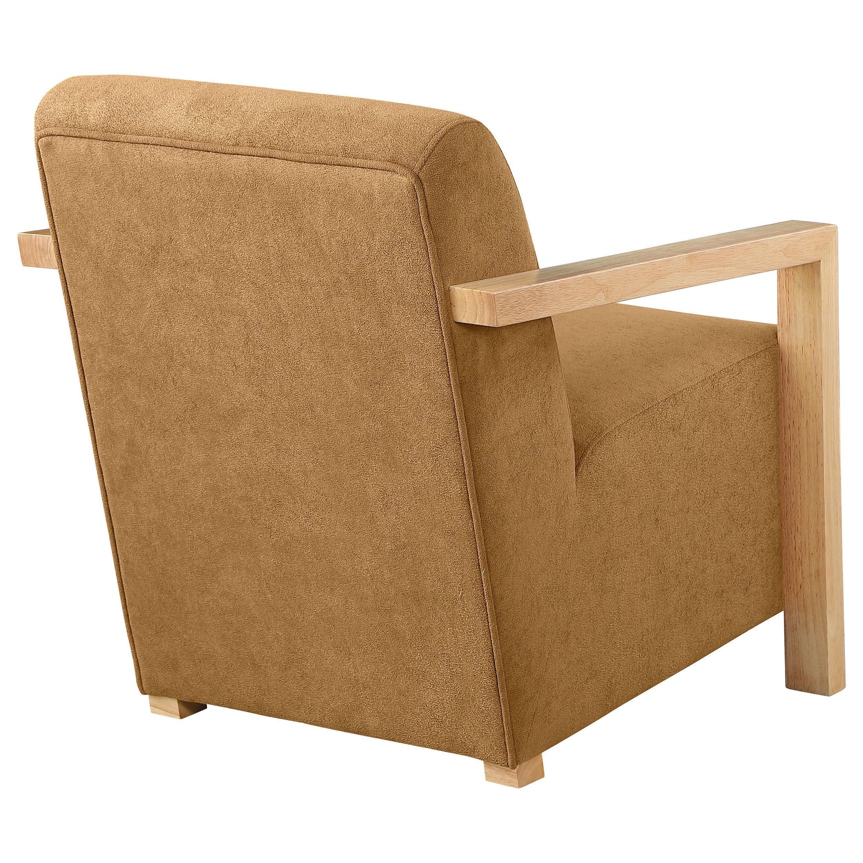 DIEGO BUNK BED Diego Upholstered Accent Arm Chair with Wood Arms Honey 902268 - Ella Furniture