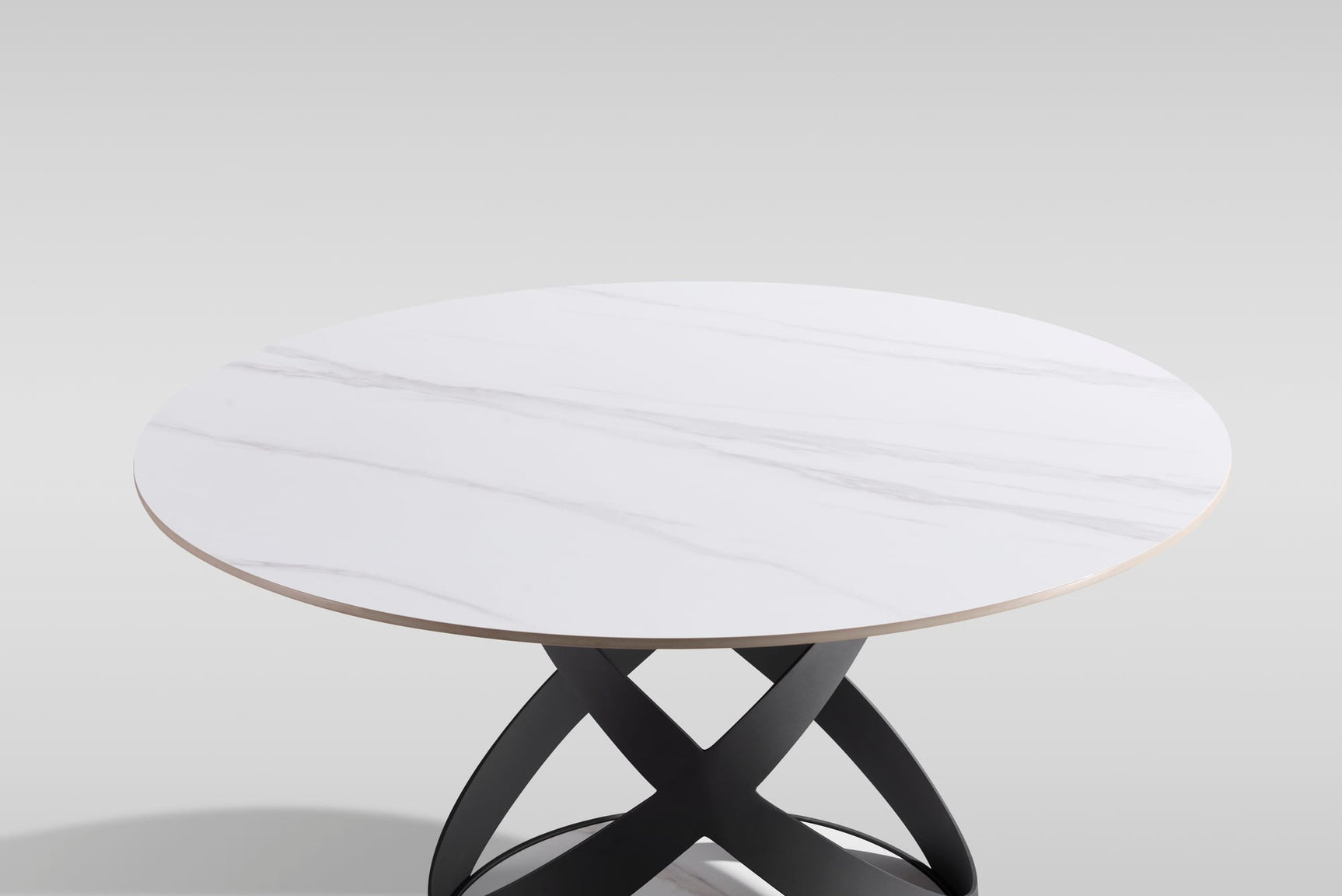 Dimi 5-Piece Dining Set with White Sintered Stone Table and Black Iron Base view 3