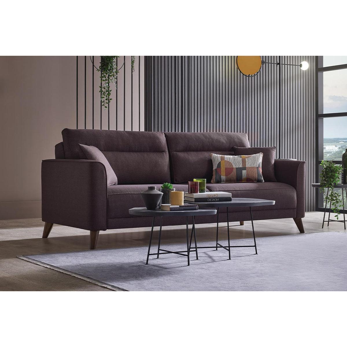 Alto Brown 3-Seater Sofa Bed With Storage - Ella Furniture