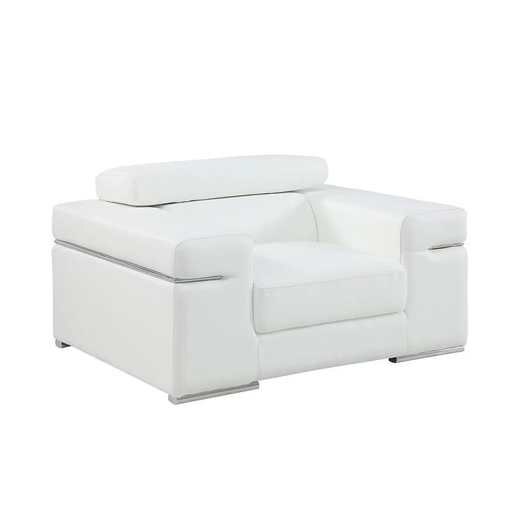 Soho White Italian Leather Match Loveseat view 5