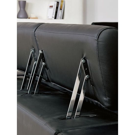 Domo Black Italian Leather Match Sofa, Loveseat, and Chair Living Room Set view 5