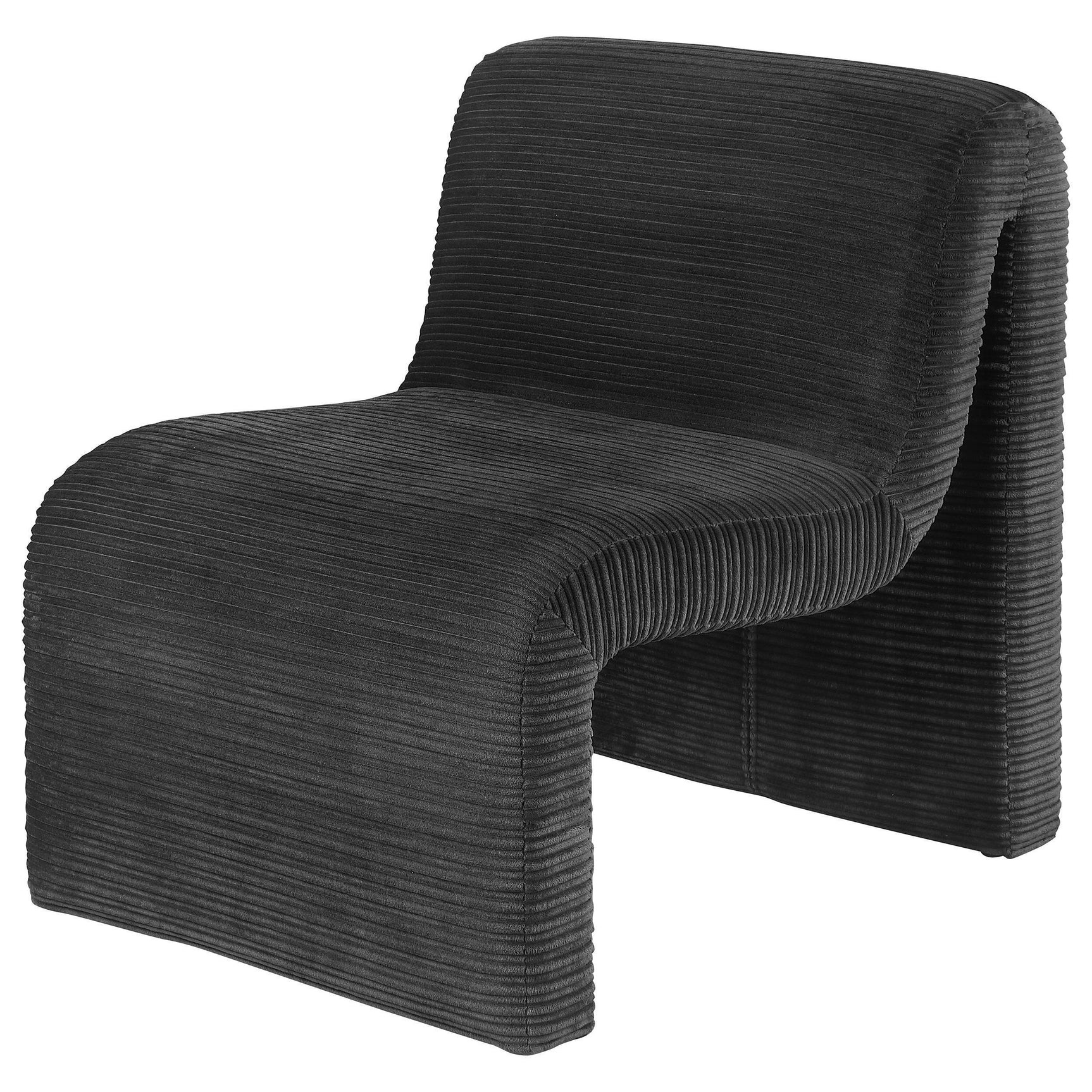 Drayton Upholstered Curved Armless Accent Chair Black 907526 - Ella Furniture