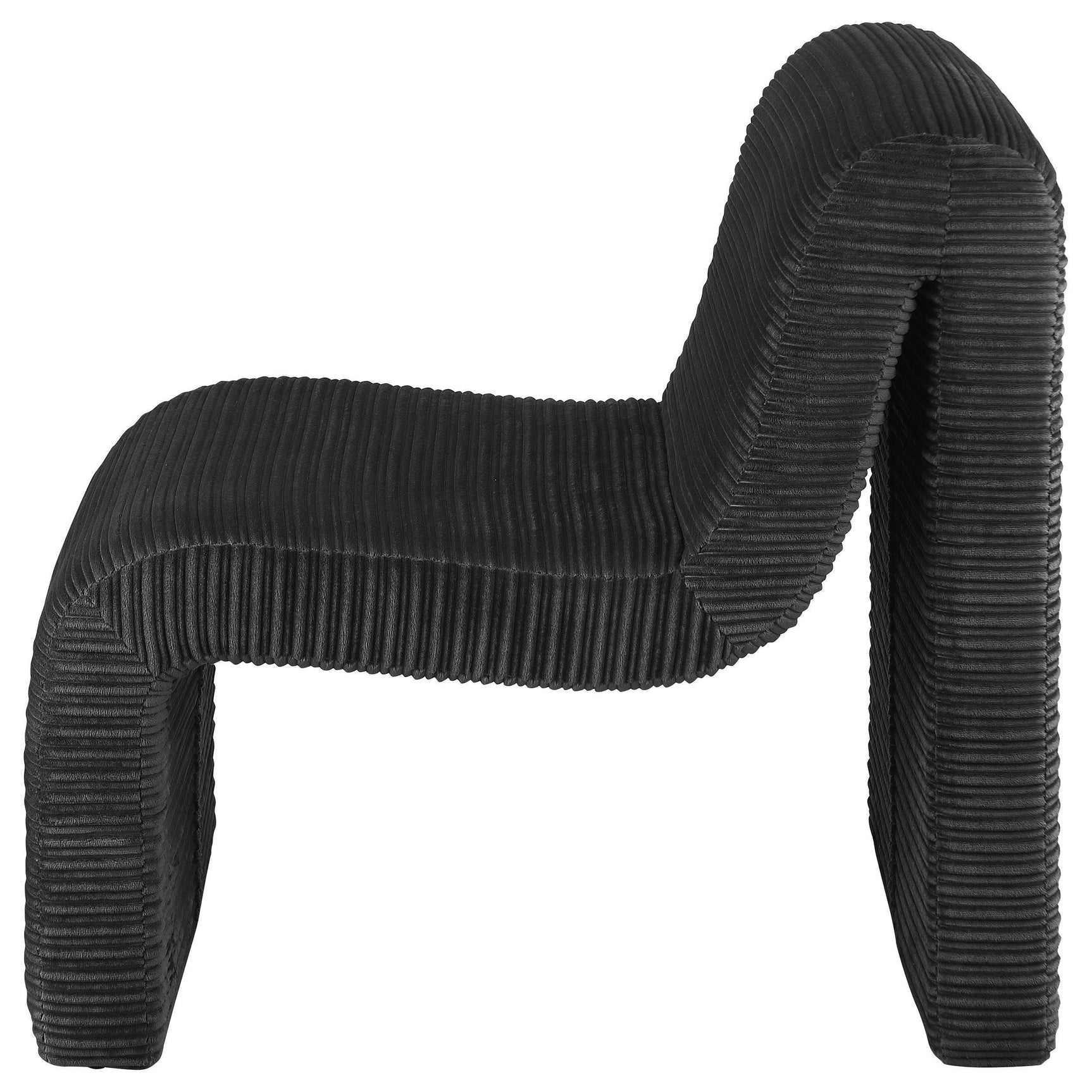 Drayton Upholstered Curved Armless Accent Chair Black 907526 - Ella Furniture