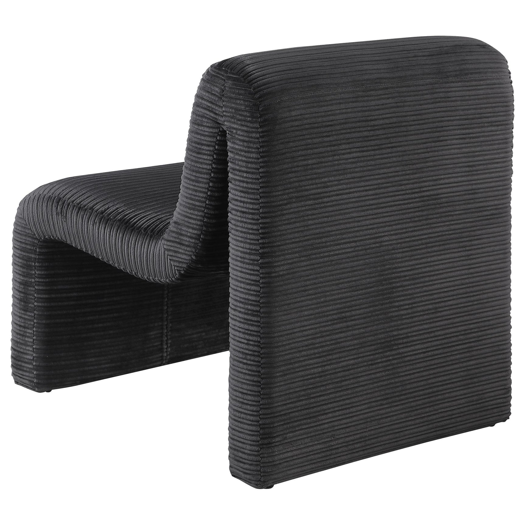Drayton Upholstered Curved Armless Accent Chair Black 907526 - Ella Furniture