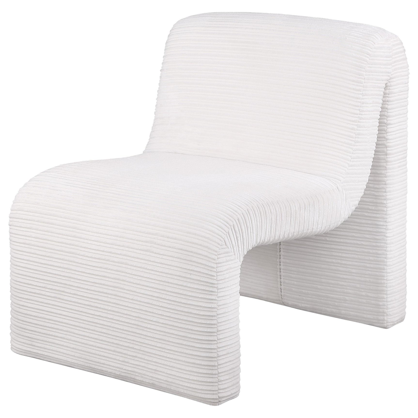 Drayton Upholstered Curved Armless Accent Chair Ivory 907525 - Ella Furniture