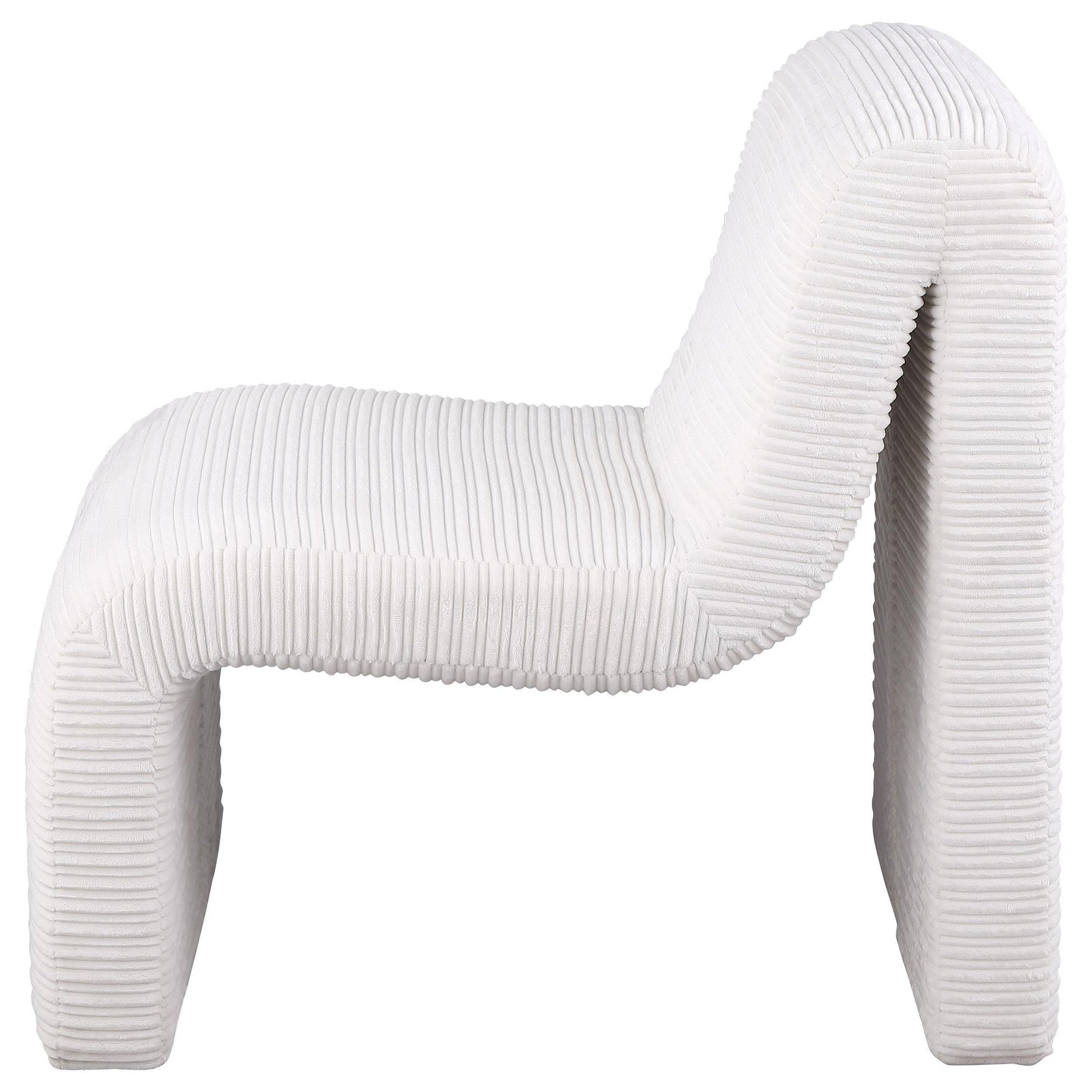 Drayton Upholstered Curved Armless Accent Chair Ivory 907525 - Ella Furniture
