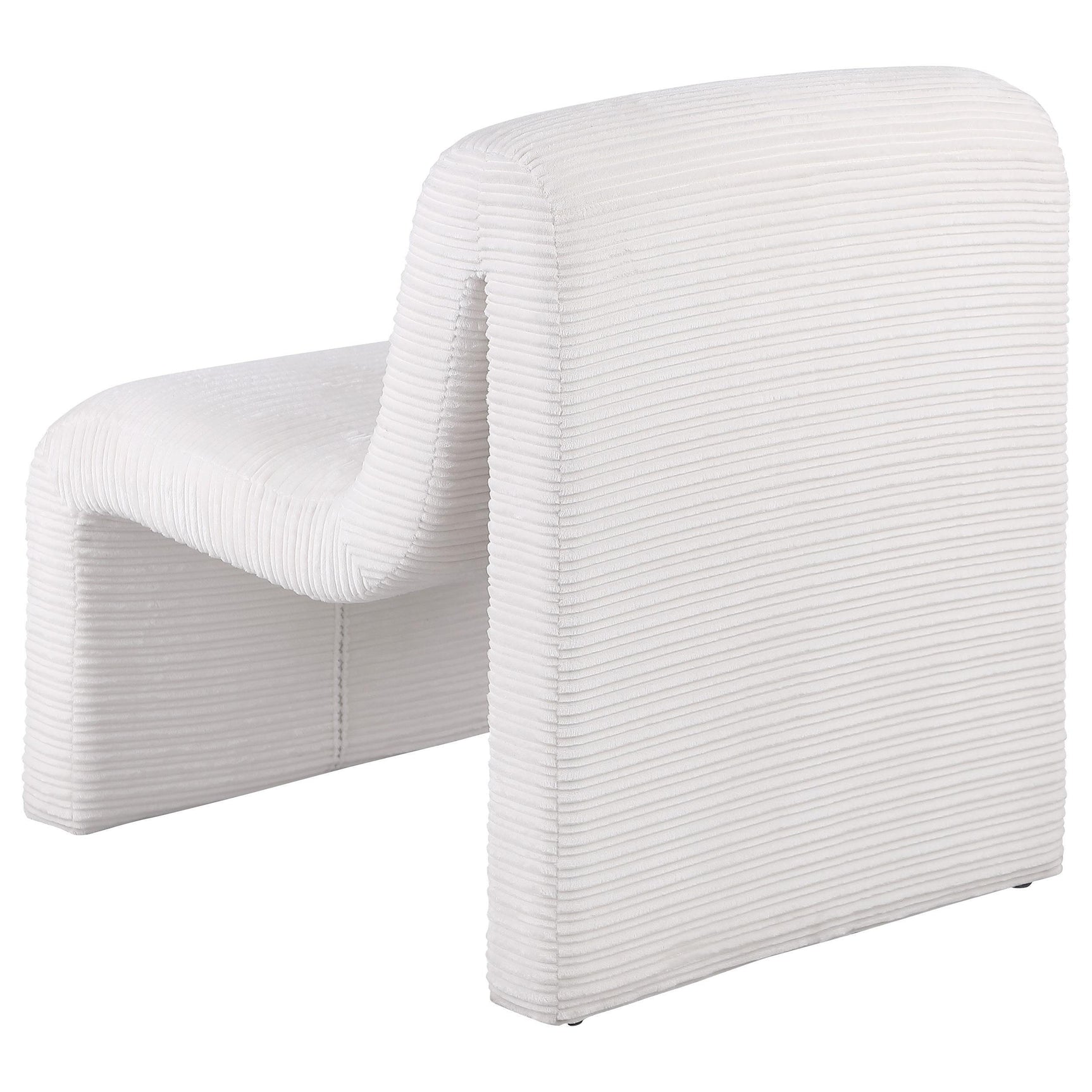 Drayton Upholstered Curved Armless Accent Chair Ivory 907525 - Ella Furniture
