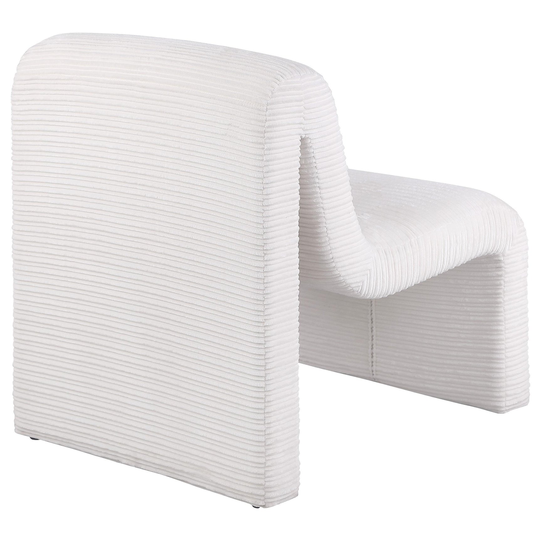 Drayton Upholstered Curved Armless Accent Chair Ivory 907525 - Ella Furniture