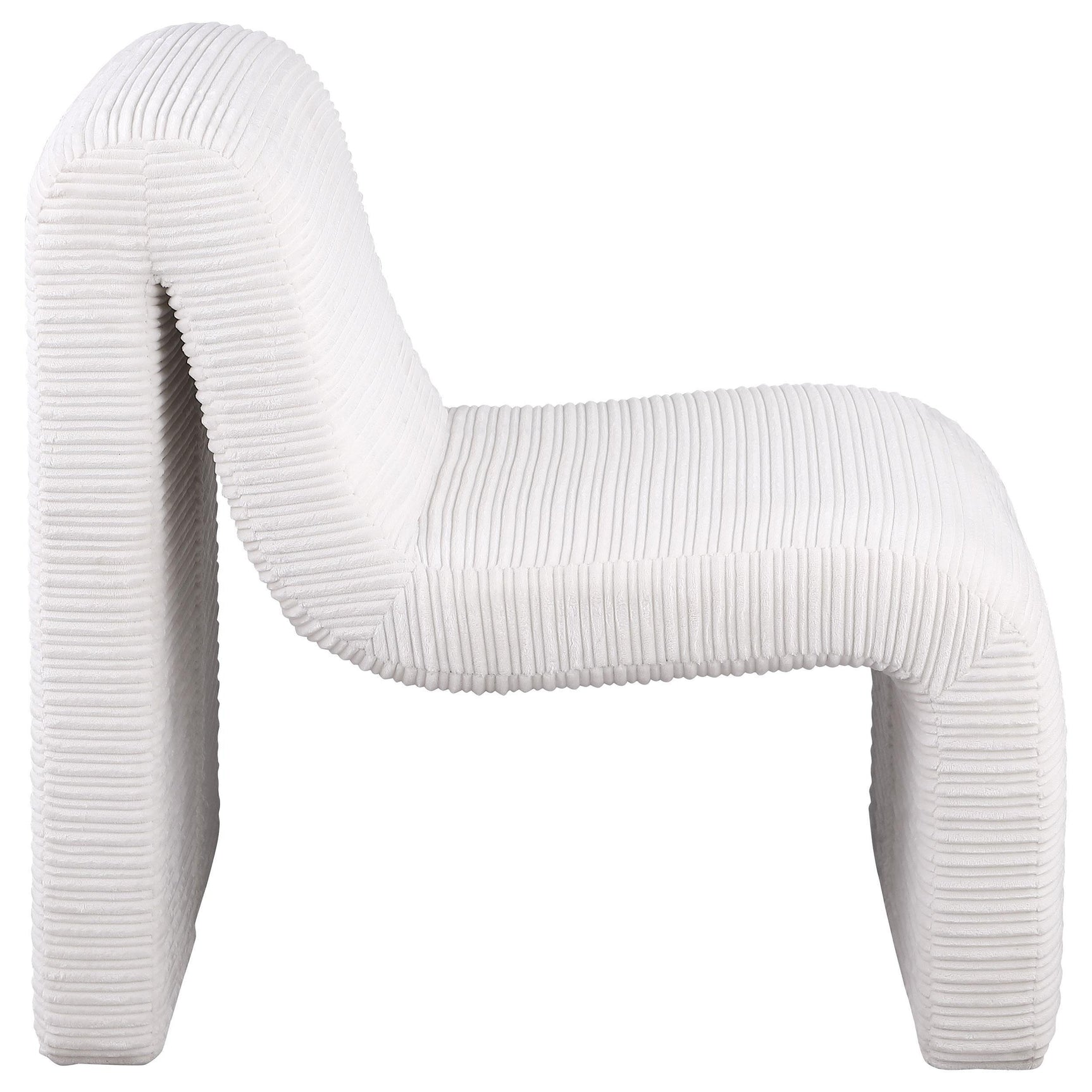 Drayton Upholstered Curved Armless Accent Chair Ivory 907525 - Ella Furniture