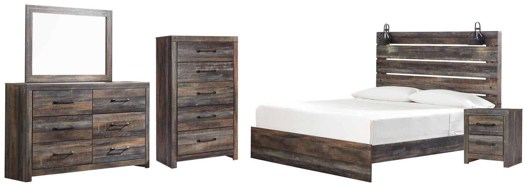 Drystan Multi Panel Bedroom Set - Ella Furniture