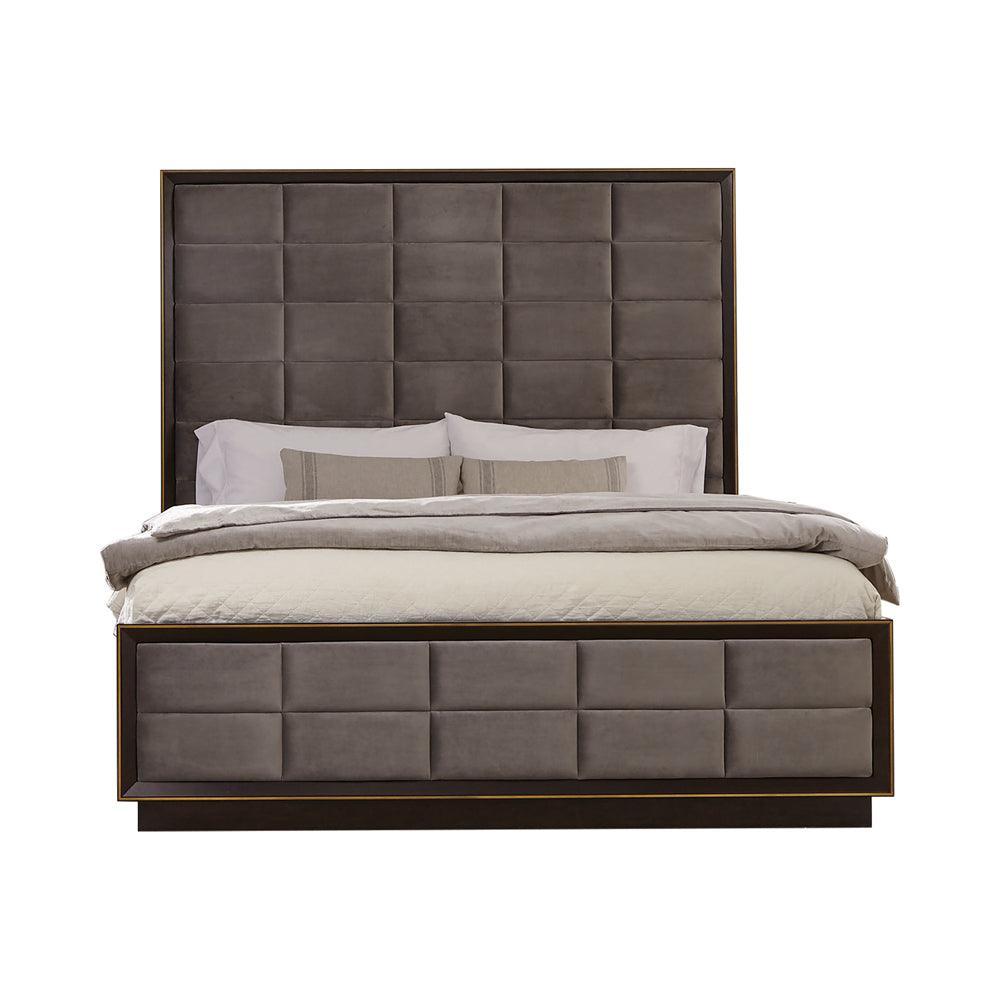 Durango Smoked Peppercorn And Grey Upholstered Bedroom Set - Ella Furniture