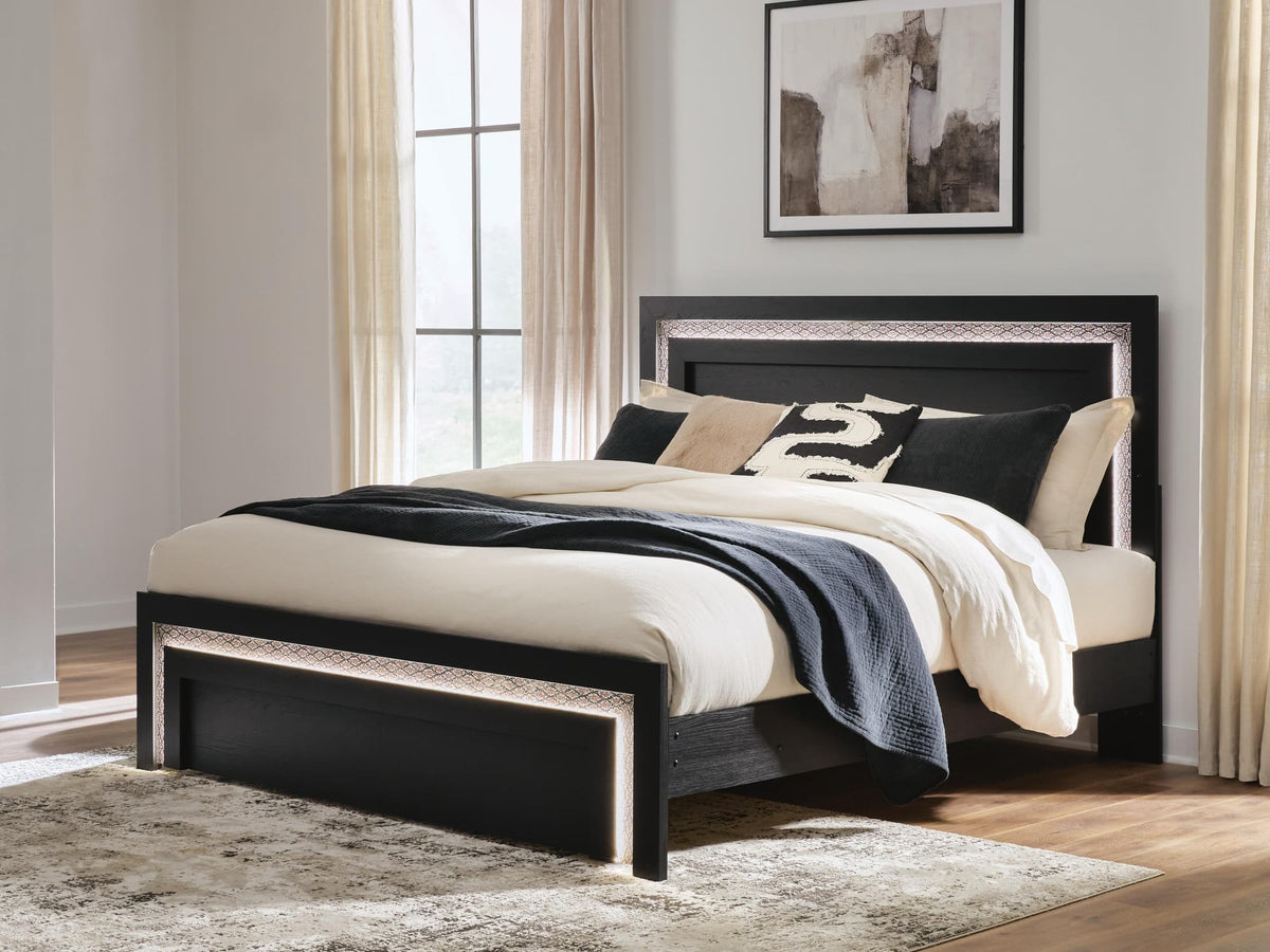 Brizmore Black Queen Panel Bed — product view