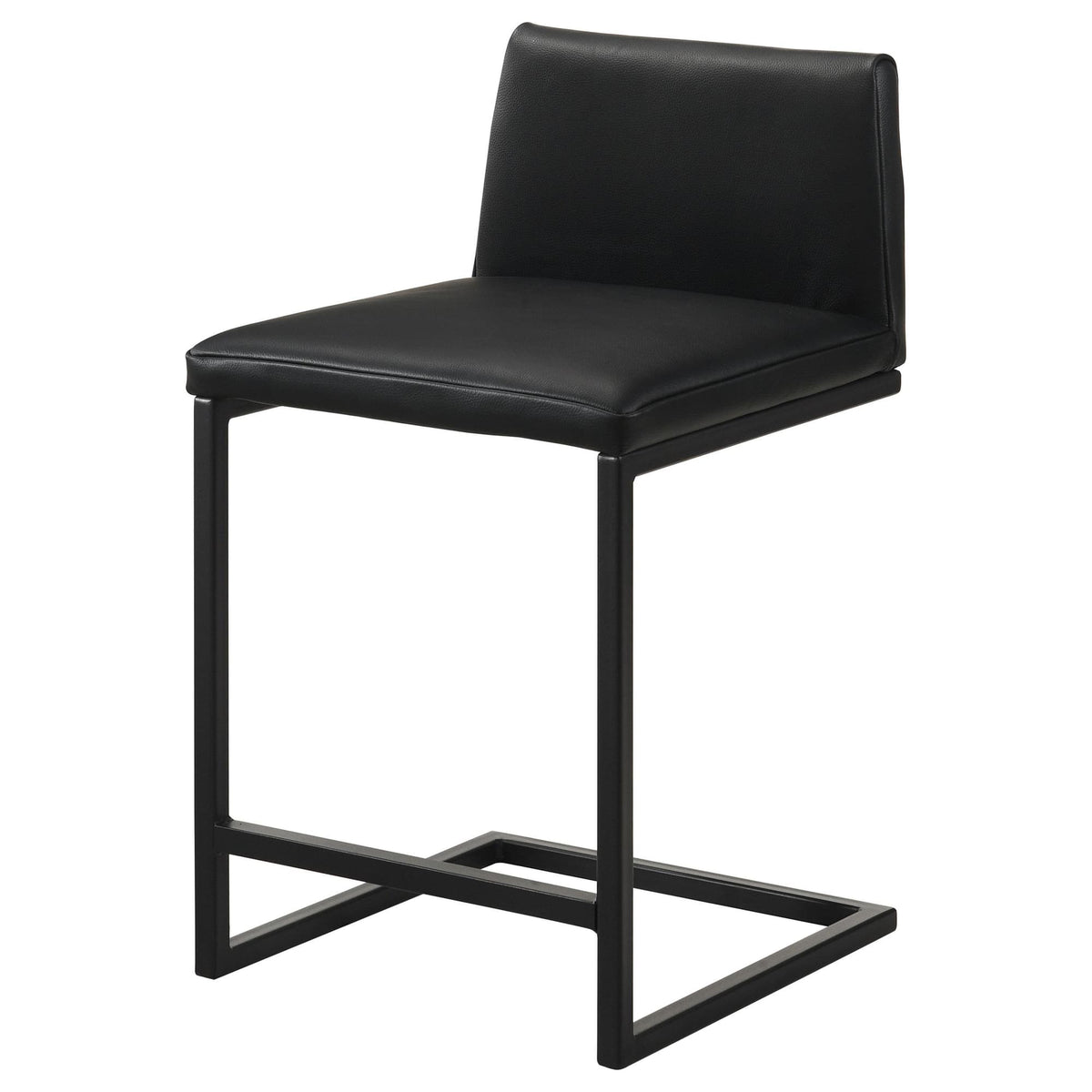 Vardon Genuine Leather Counter Height Chairs Black Set of 2 — product image 4