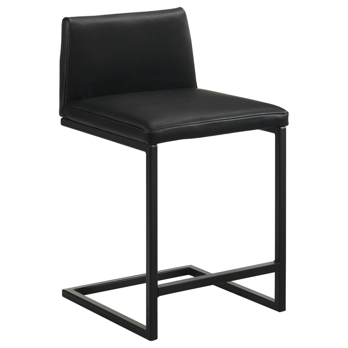 Vardon Genuine Leather Counter Height Chairs Black Set of 2 — product image 2