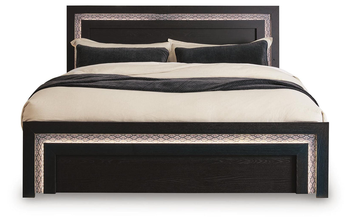 Brizmore Black Queen Panel Bed — front view