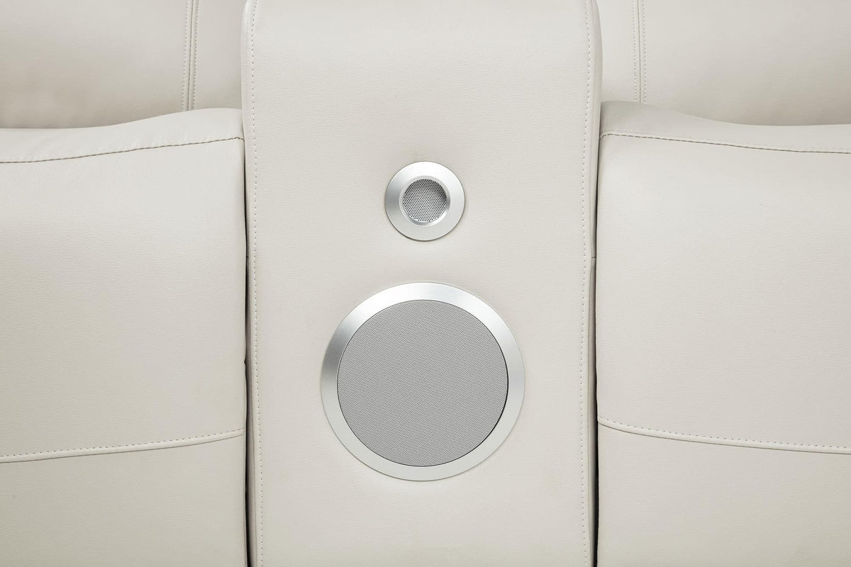 Rojas Dual Power Reclining Loveseat with Bluetooth Speakers Greige — product image 17