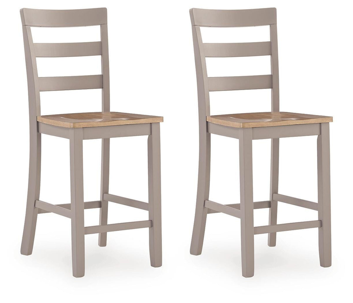 Harperfeld Natural/Gray Counter Height Barstool — angled view