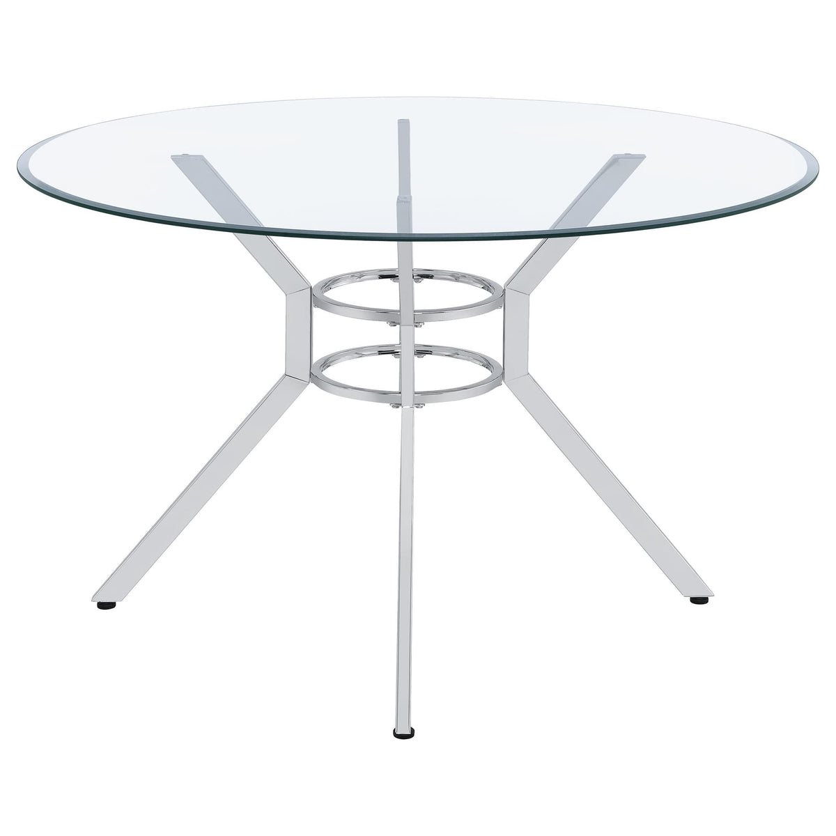 Steele 48-inch Round Glass Top Dining Table Chrome — product image 4