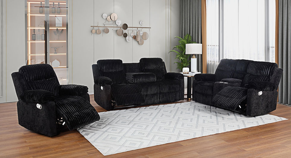 Lexy Black Microfiber Reclining Set