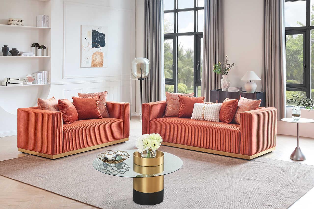 Alisha Rust 2-Piece Living Room Set