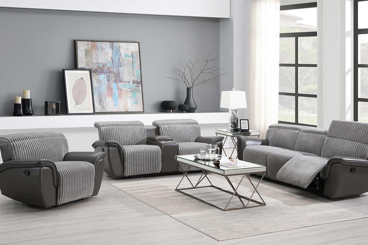 Twist Grey 3-Piece Reclining Set