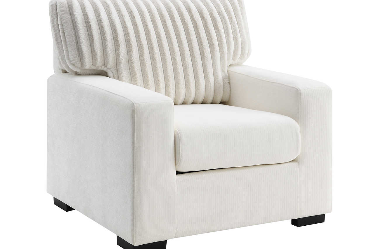 Tarra Ivory Fabric Living Room Set