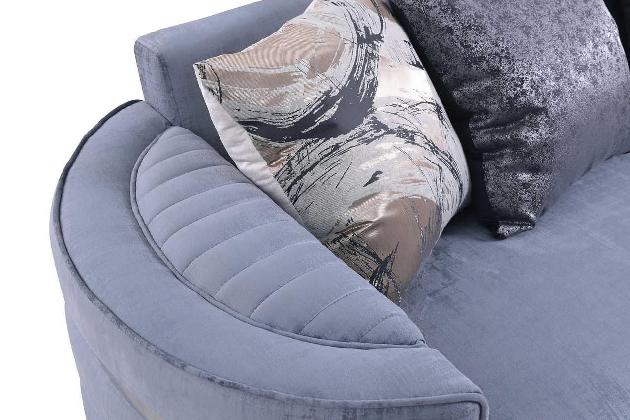 Minerva Grey Velvet Living Room Set