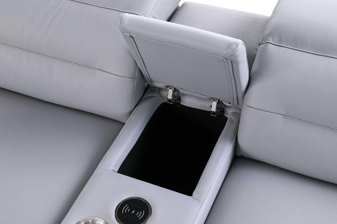 Nexus Light Blue Power Reclining Sectional