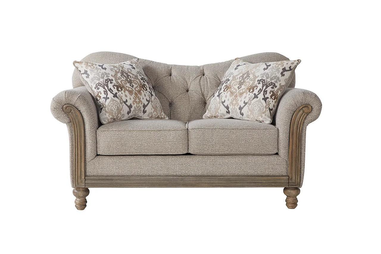 Sandstone Oyster Beige Modern Contemporary Wood, Engineered Wood Fabric Tufted Sofa - Ella Furniture