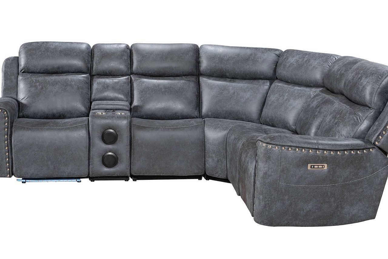 Romi Grey Power Reclining Sectional