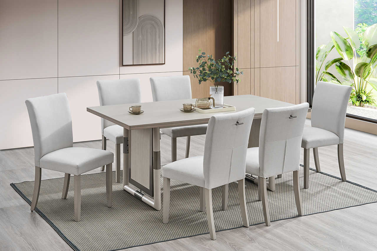 Urban Gray Upholstered Dining Room Set