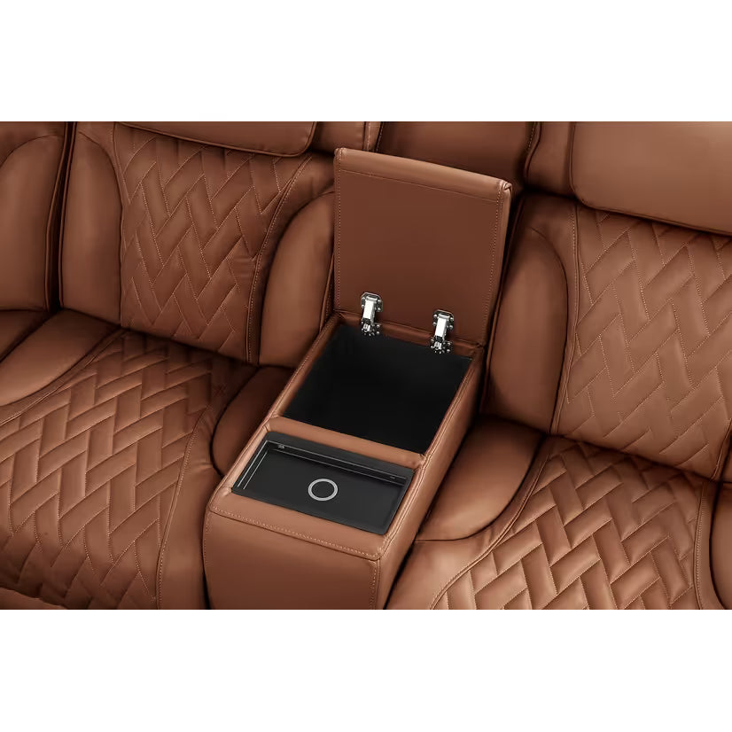 Skyline Brown Caramel Power Reclining Sectional