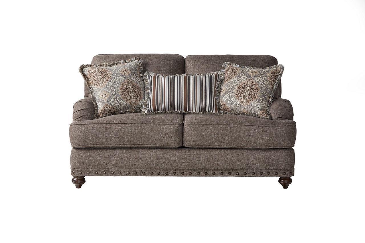 Phineas Driftwood Modern Contemporary Wood, Engineered Wood Fabric Sofa & Loveseat - Ella Furniture