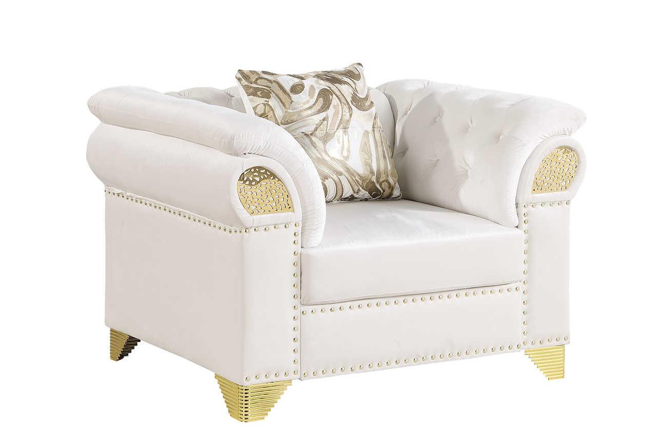 Emma Cream Velvet Living Room Set