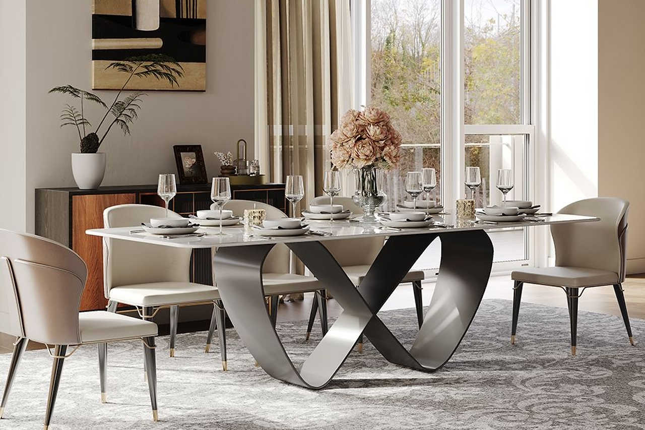 Amara Glossy White 79" Table