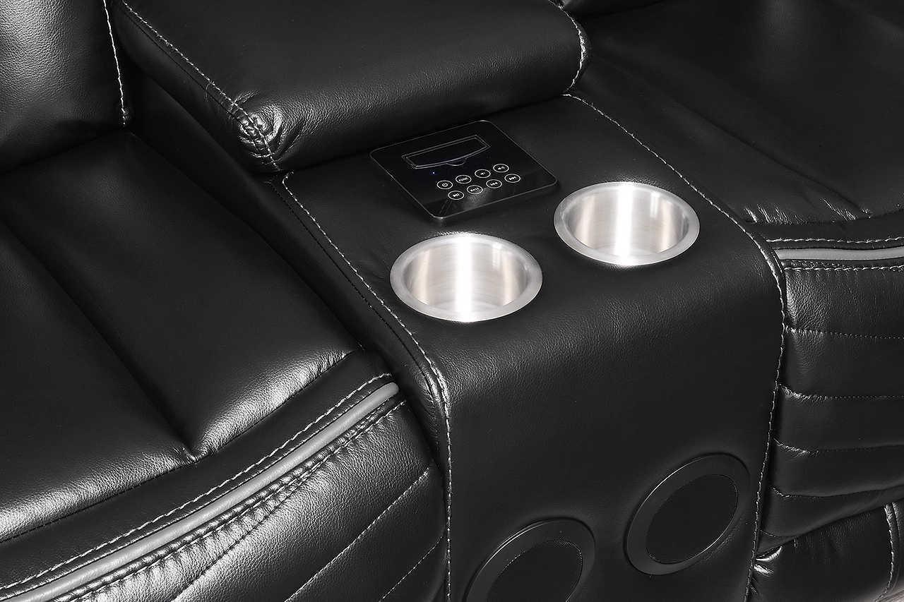 Lucky Charm Black Power Reclining Sectional