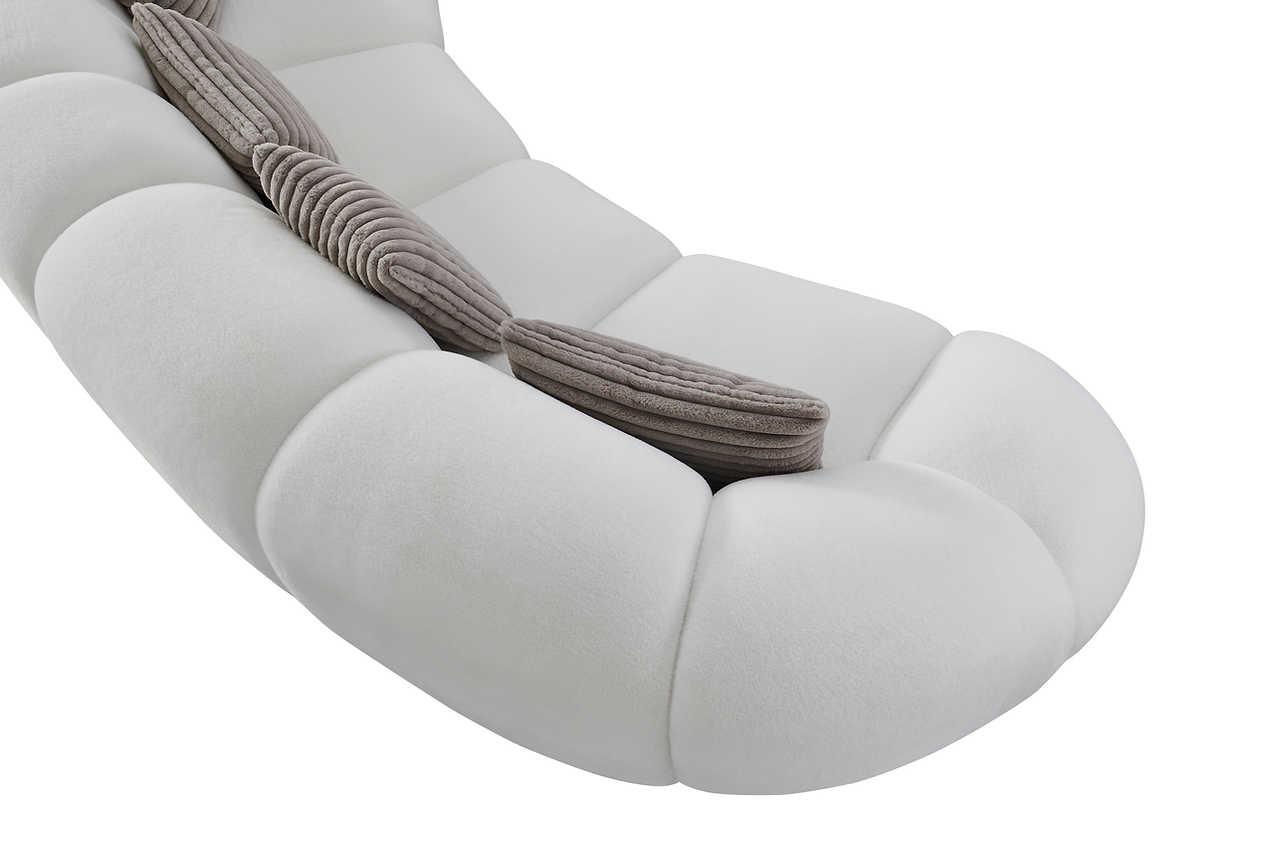 Big Cloud White Soft Fur Fabric Oversize Sectional