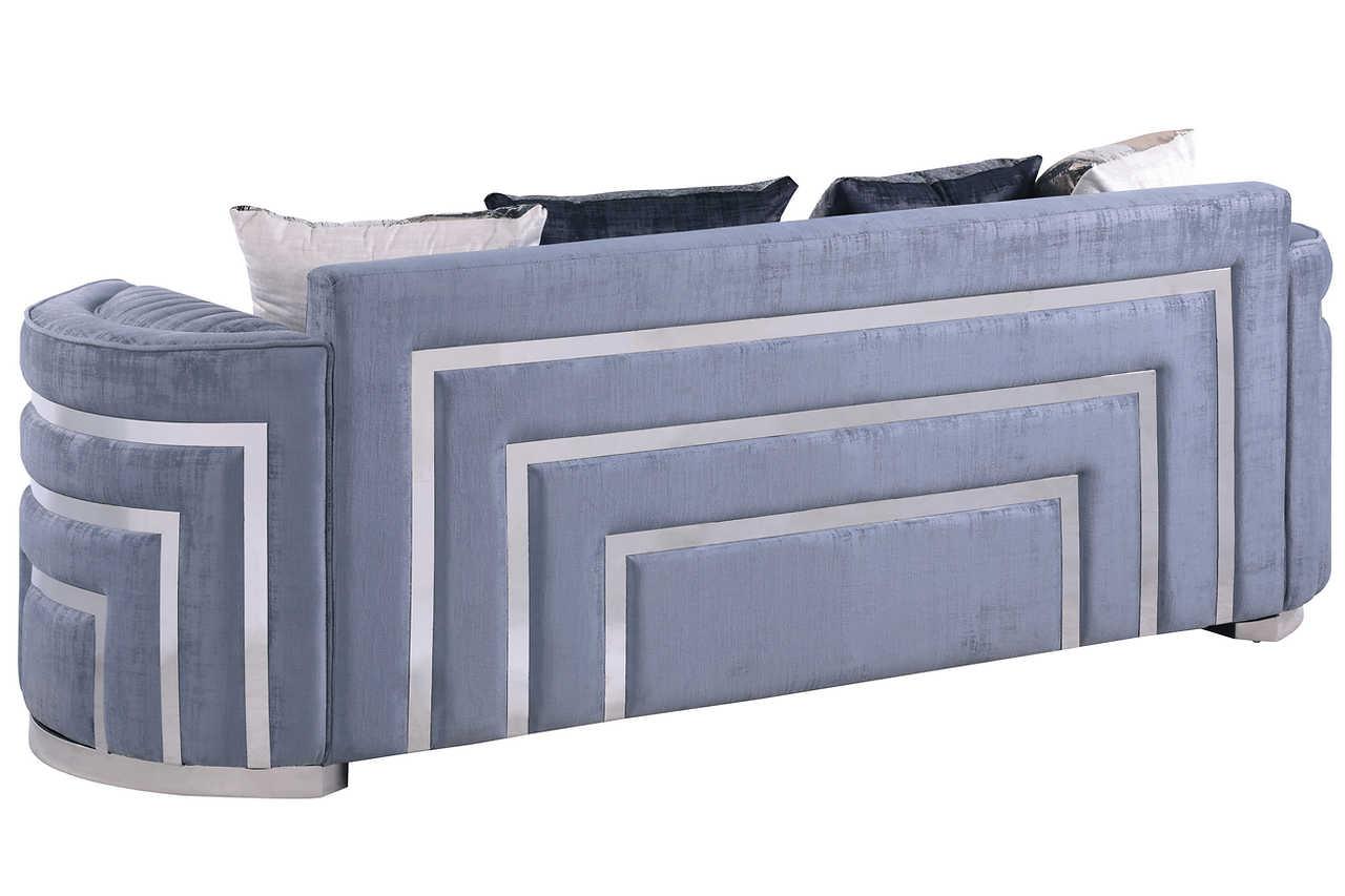 Minerva Grey Velvet Living Room Set