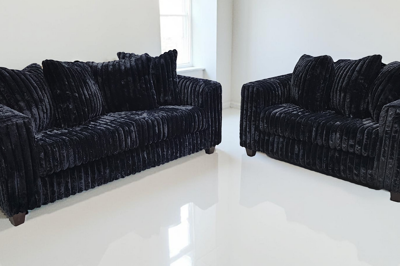Gia Black 2-Piece Living Room Set