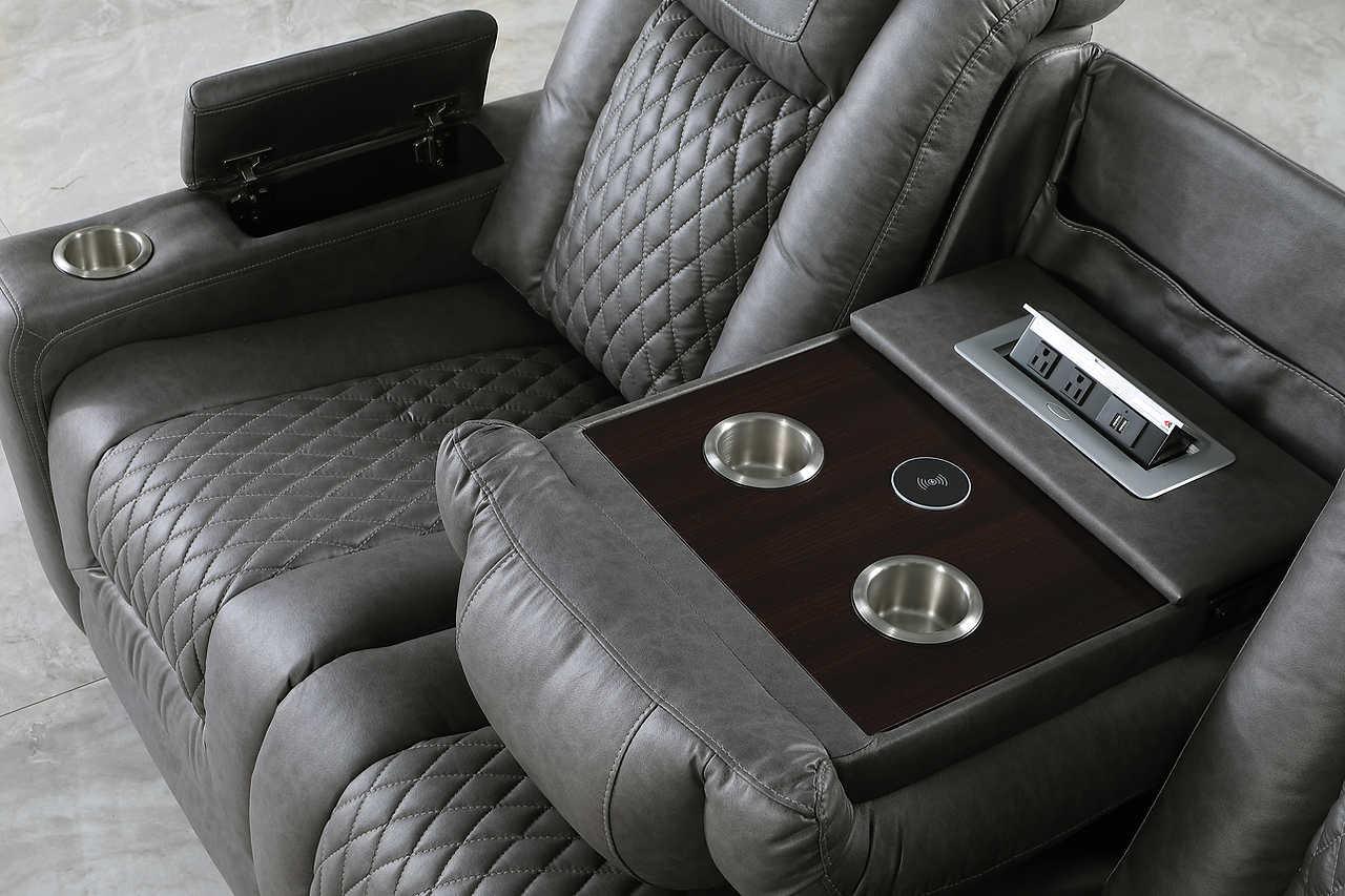 Ash Grey Microfiber 2-Piece Power Reclining Set