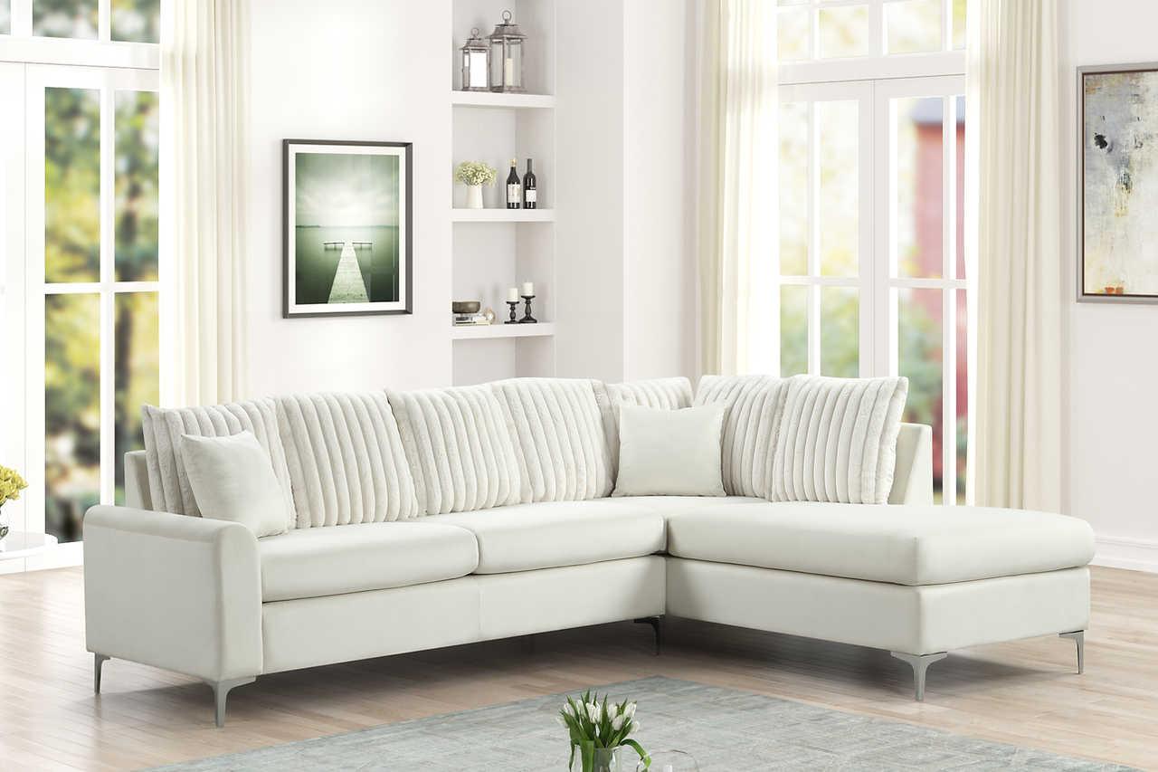 Elina Beige Velvet Sectional