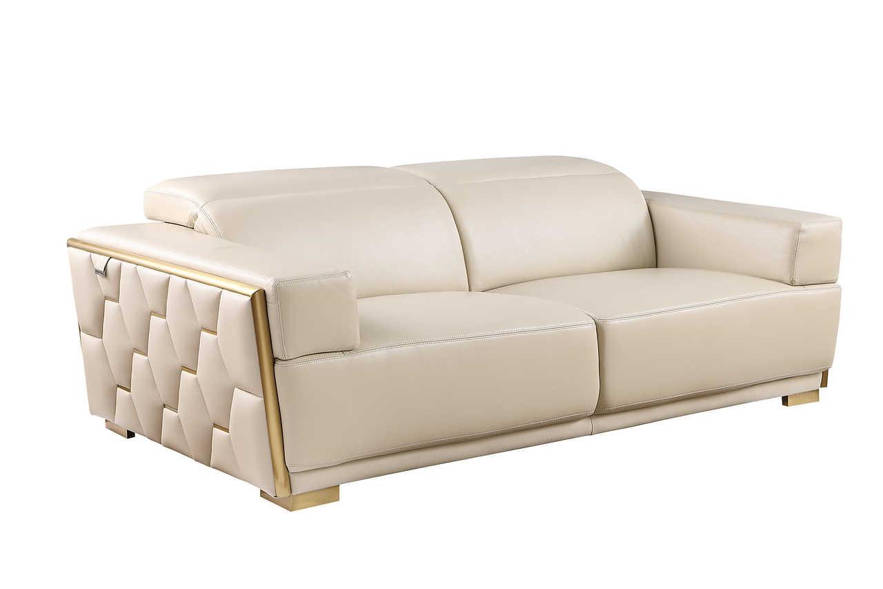 Hexor Beige Leather Living Room Set