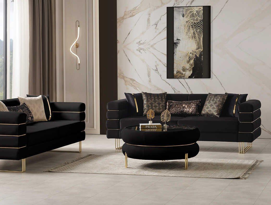 Luma Black 2-Piece Living Room Set