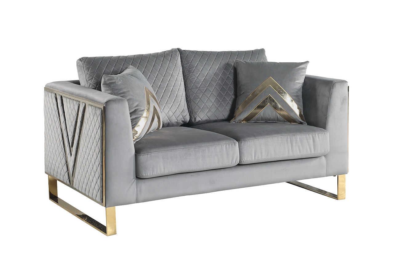 Vista Bonita Gray Velvet Living Room Set