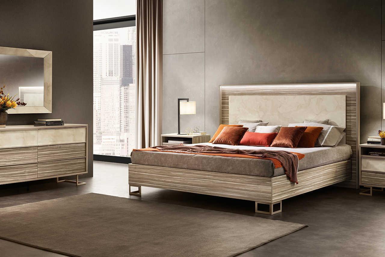 Luce Beige LED Italian Bedroom Set