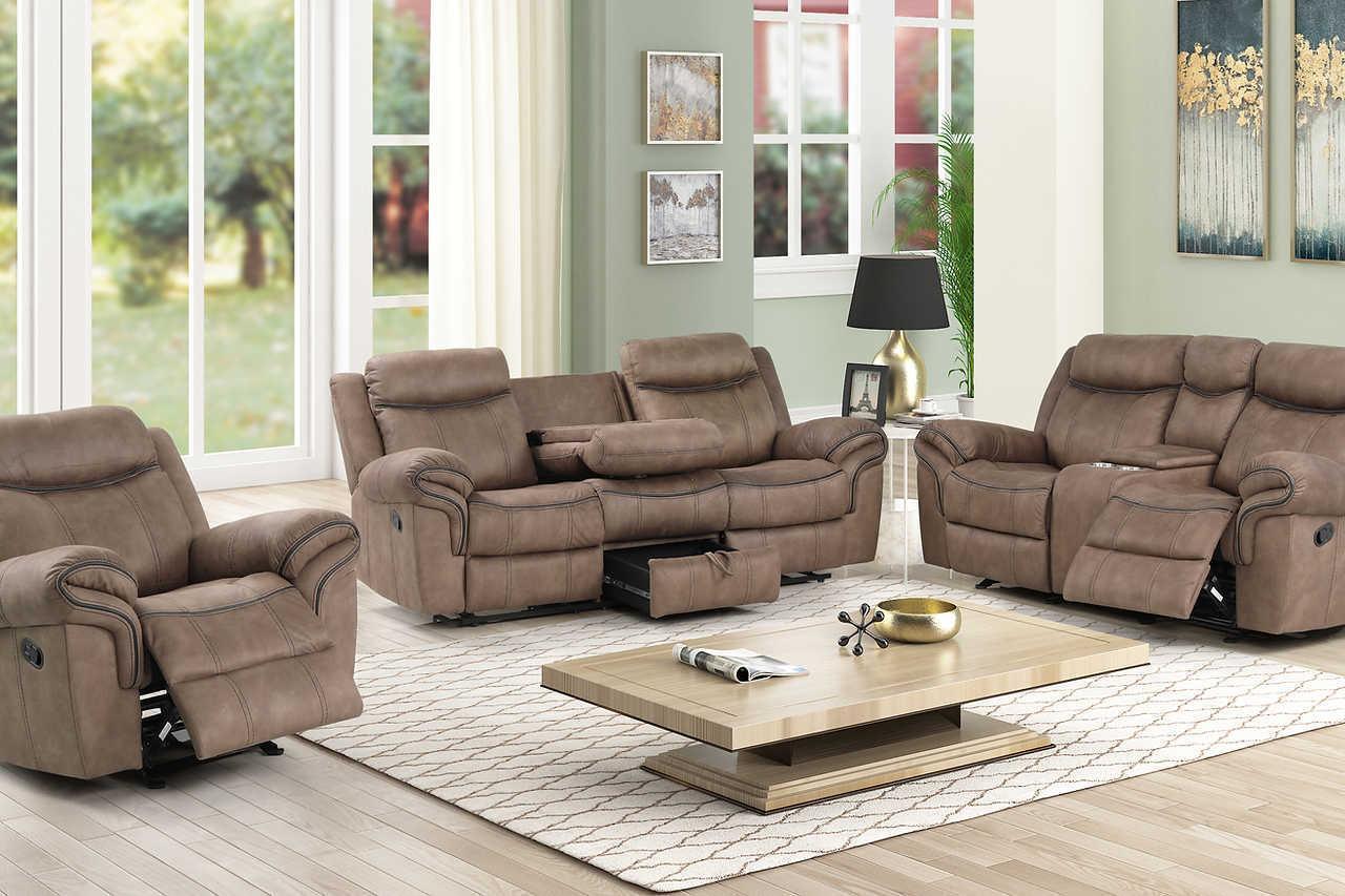 Rio Grande Brown Microfiber 3-Piece Reclining Set