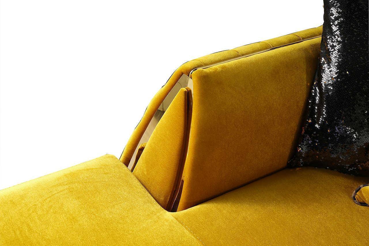 Sicilya Mustard Velvet Sectional