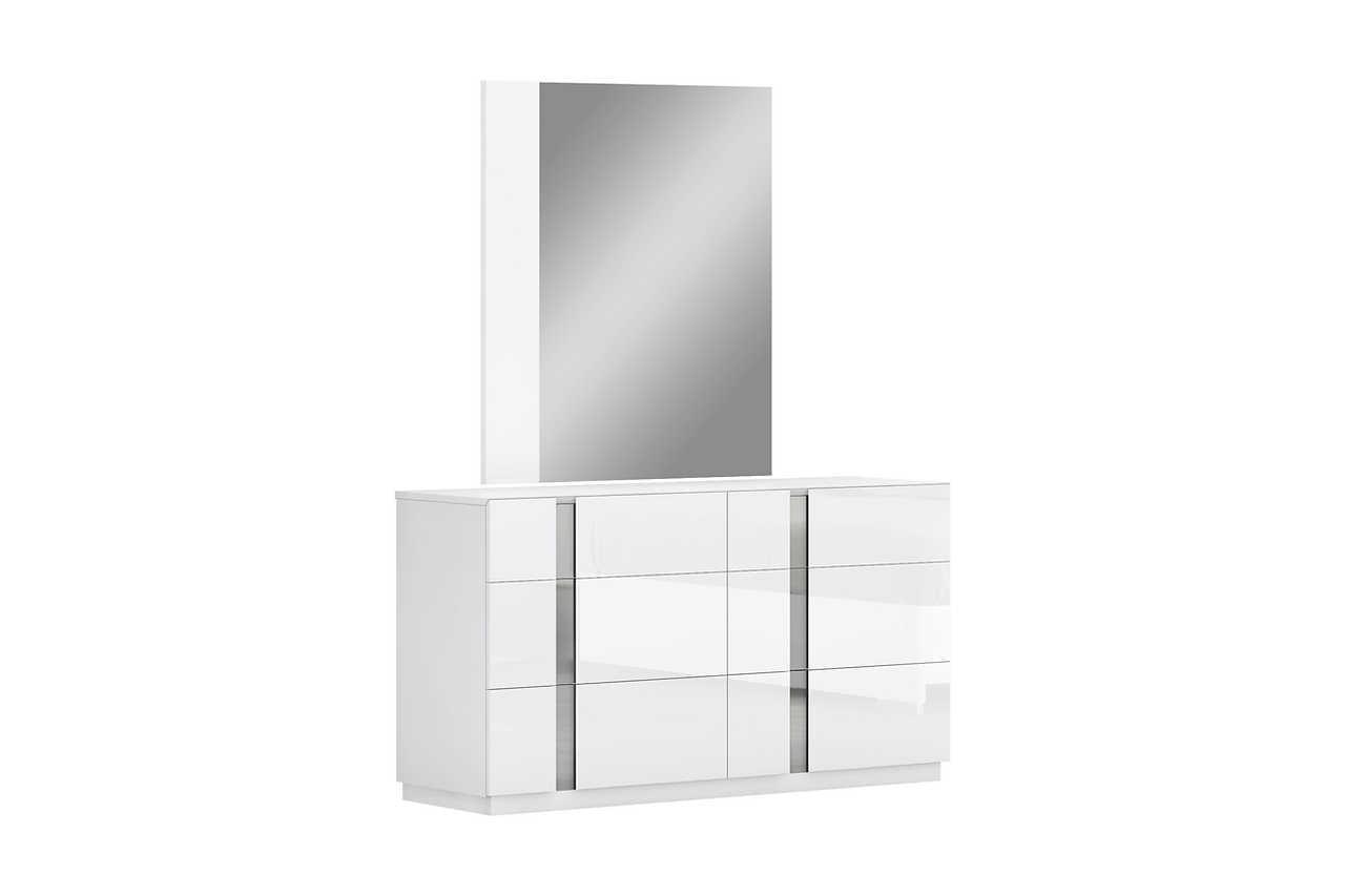 Chloe White Gloss Modern King Bed - Ella Furniture