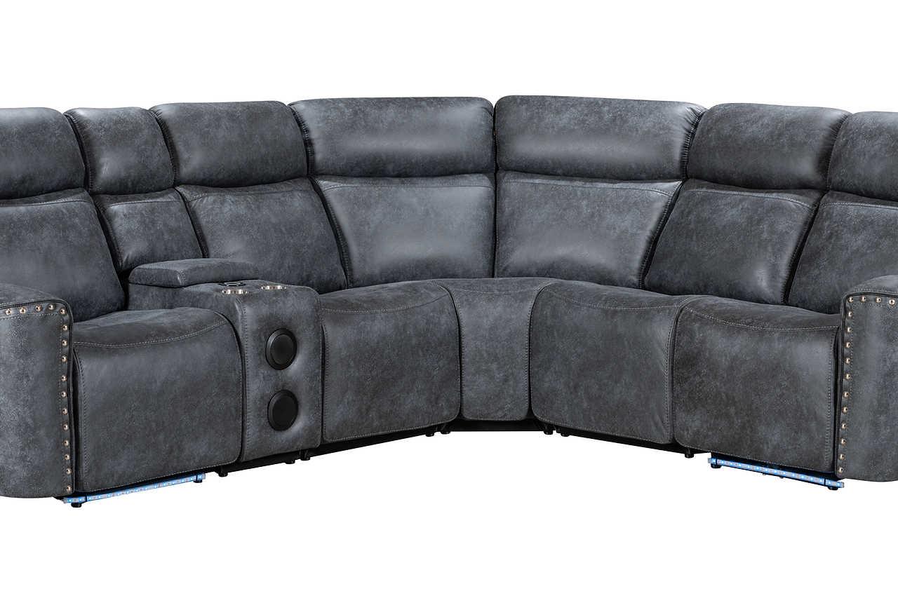 Romi Grey Power Reclining Sectional